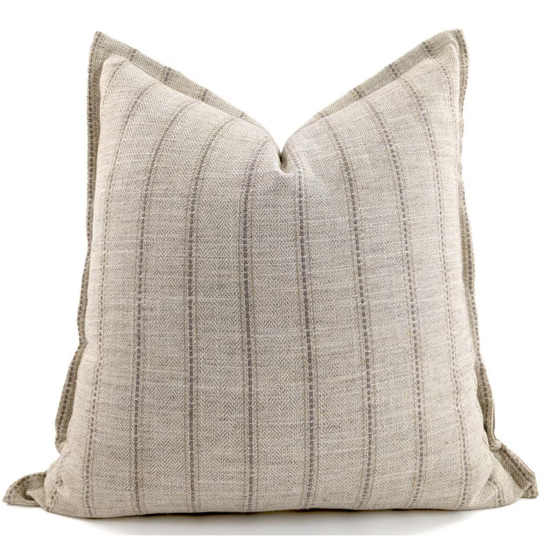 Cushion Cover -Natural / Chocolate Striped
