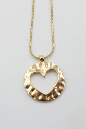 TN936 Stencil Heart Necklace - 86cm Long