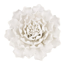 Handmade White Ceramic Flower Wall Hang 15cm