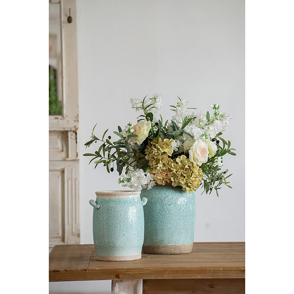 CANDIA CERAMIC VASE TURQUOISE - SMALL 20cm