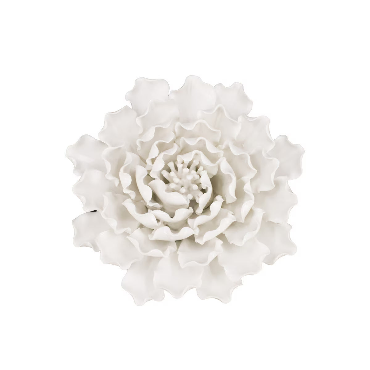 Handmade White Ceramic Flower Wall Hang  18.5cm