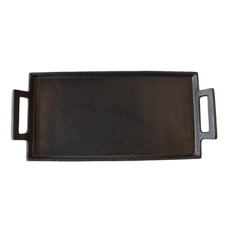 Thali Rectangular Iron Cast  Platter Black  - 44.5 L x 20.8 W x 5.2 H