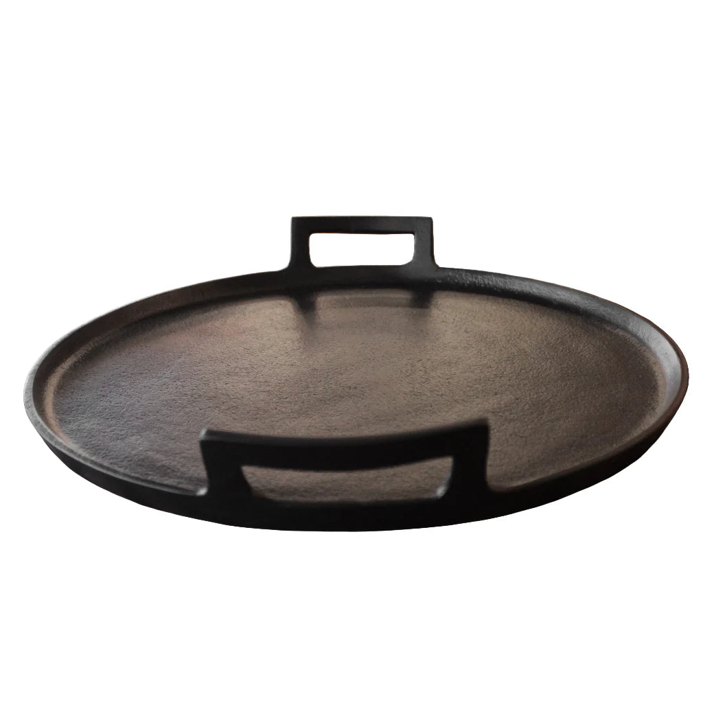 Thali Round Platter with Handles Black - 42cm x 5.4 cm Height