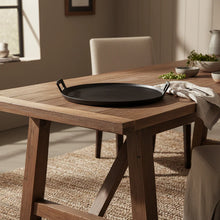 Thali Round Platter with Handles Black - 42cm x 5.4 cm Height