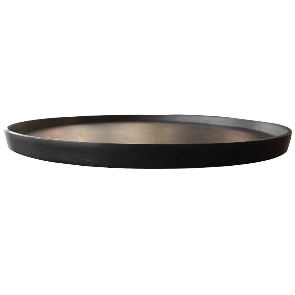 Thali Round Iron Cast  Platter Black  - 41 L x 2cm Height
