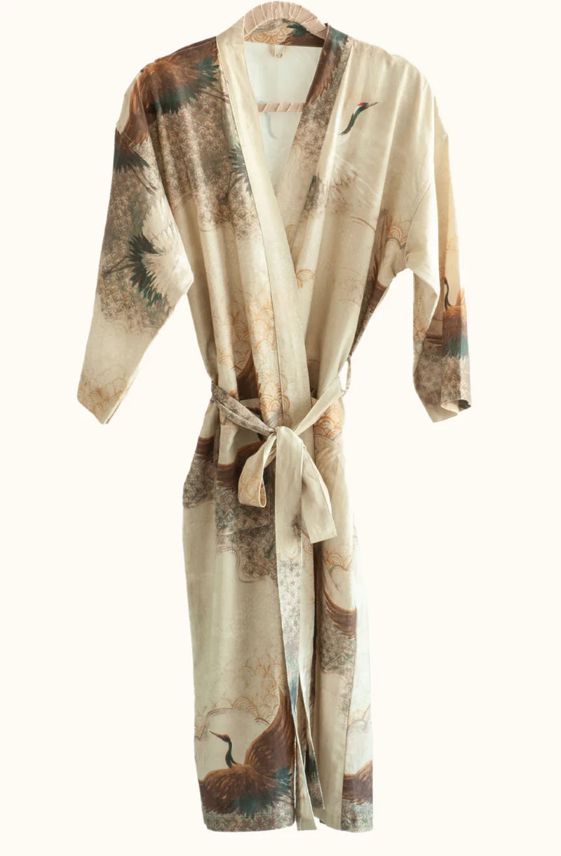 Bianca Lorenne Tsuru Natural Housecoat - Soft Cotton Linen Blend