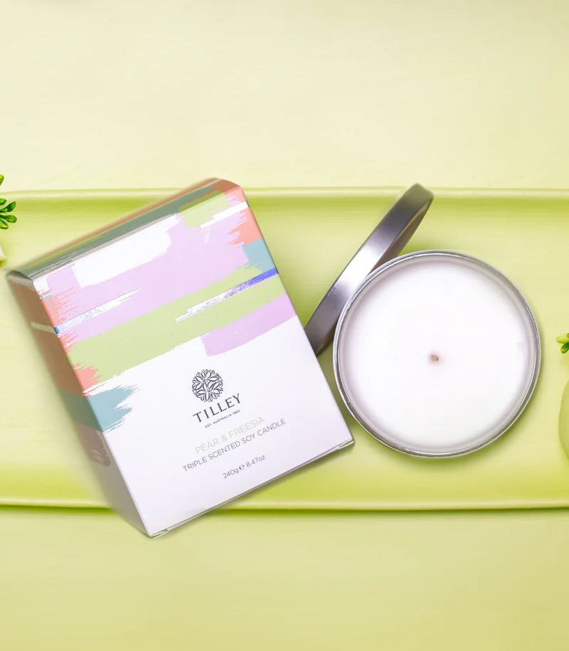 Tilley Limited Edition Pear + Freesia 240g Scented Soy Candle