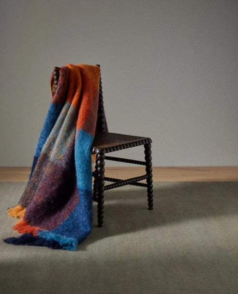 Large check wool throw  Westport Multi