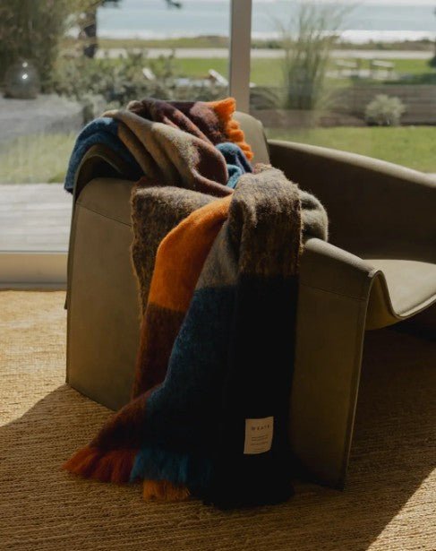 Large check wool throw  Westport Multi