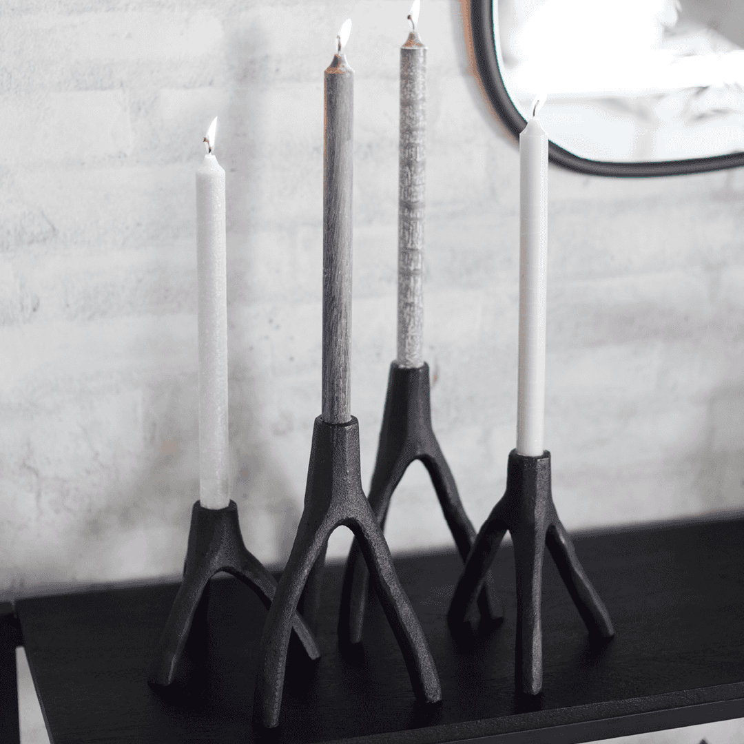 MUUBS Aion Nordic Candle holder Small - Black - 13.4cm Tall  - Available August