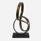 Infinity Sculpture in Antique Brass on Black Base