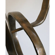 Infinity Sculpture in Antique Brass on Black Base