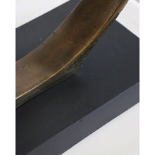 Infinity Sculpture in Antique Brass on Black Base