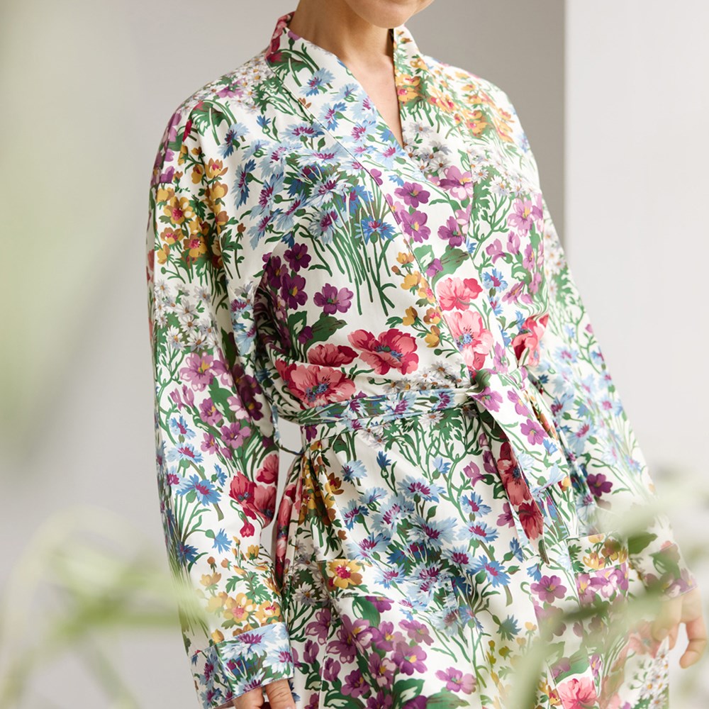 Bamboo Cotton Bathrobe - Elizabeth Ivory