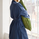 Bamboo Cotton Bathrobe - Navy