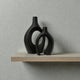 Frankly Cotton Ceramic Black Sculptural Vase Set (2-Piece)