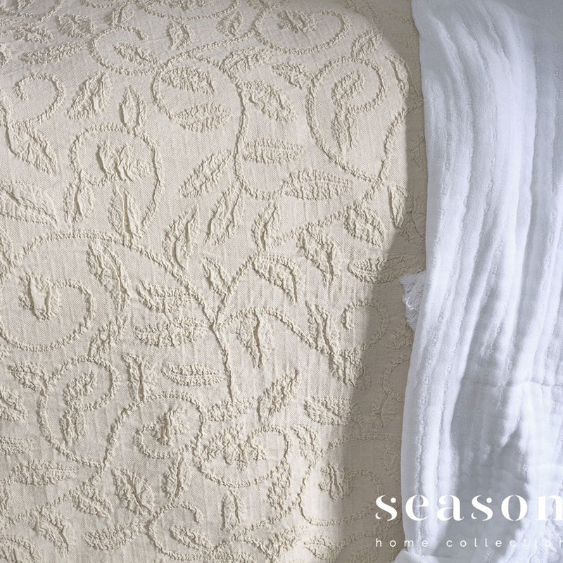 Portuguese Butirir Cotton Jacquard Blanket - Natural