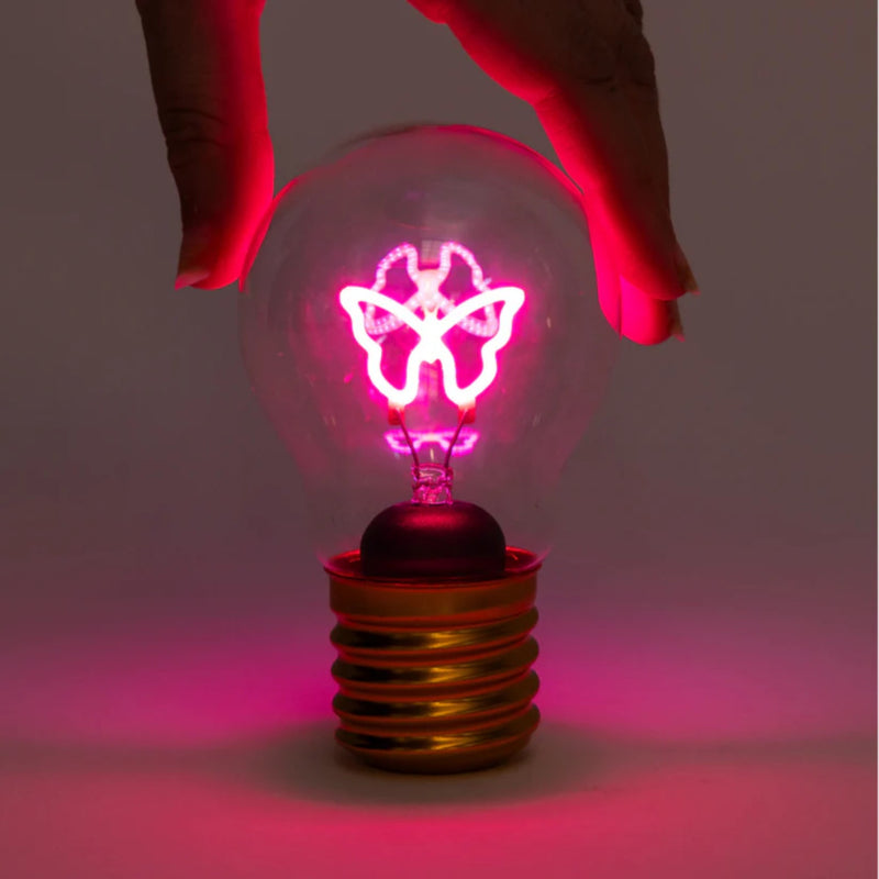 Stellar Lightbulb Nightlight USB Recharge Pink Butterfly