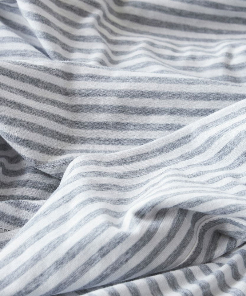 Cotton Jersey Fitted Sheet - Grey Stripe