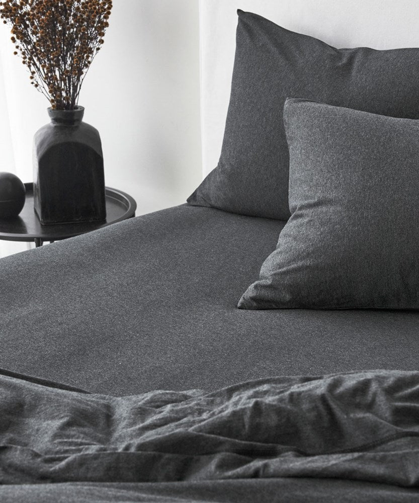 Cotton Jersey Duvet Cover - Onyx