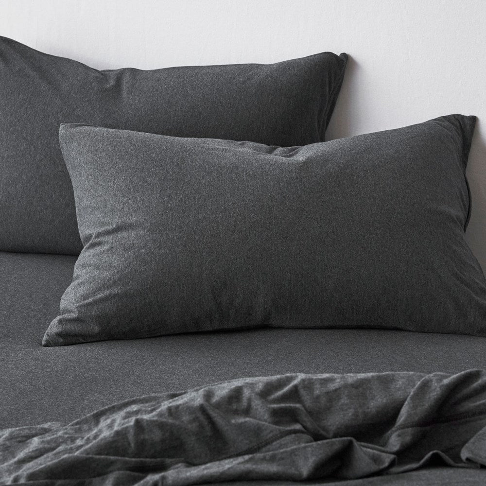 Cotton Jersey Pillowcase Pair - Onyx