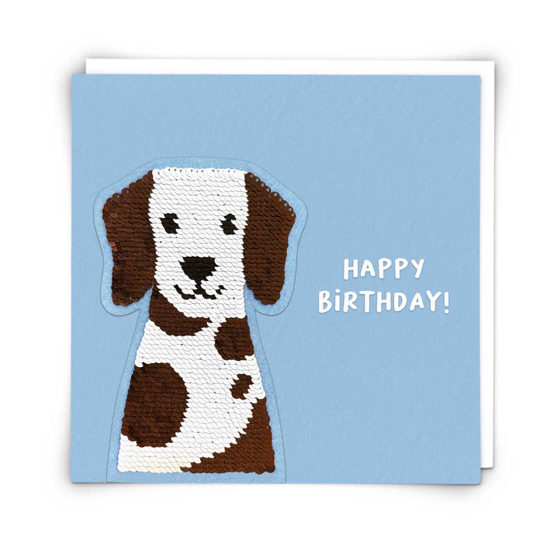 Dog Greeting Card with Reusable Sequin Patch