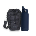 Bundle: Indigo Blue 1L Insulated Bottle + Black DayTrip Mini Bag