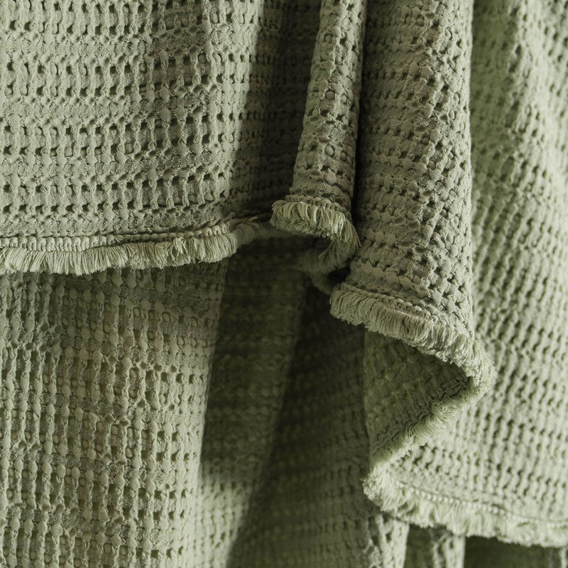 Portuguese Nasa Cotton Waffle Throw - Sage