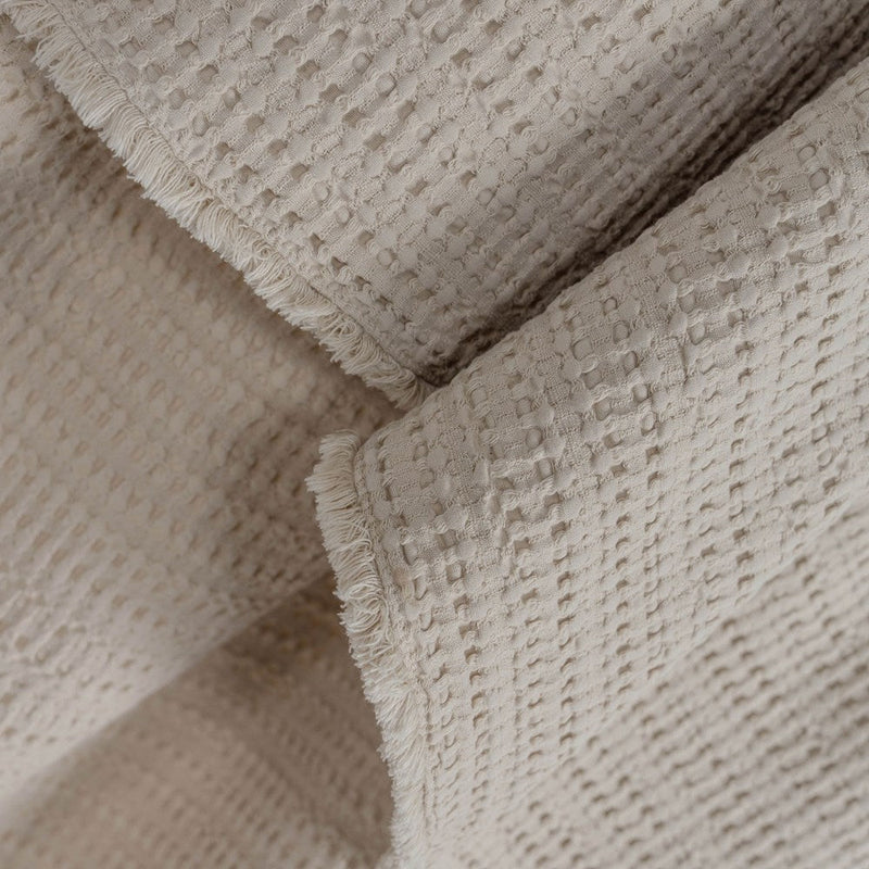 Portuguese Nasa Cotton Waffle Throw - Natural