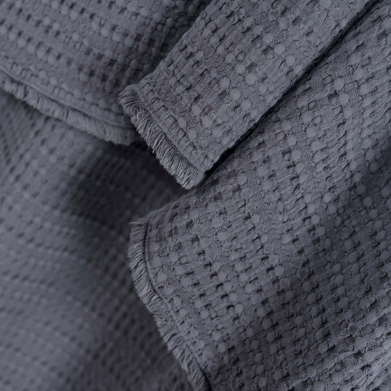 Portuguese Nasa Cotton Waffle Throw - Charcoal