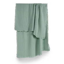 Portuguese Signo Cotton Gauze Throw - Seafoam