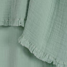 Portuguese Signo Cotton Gauze Throw - Seafoam