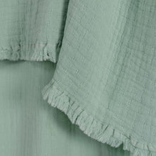 Portuguese Signo Cotton Gauze Throw - Seafoam