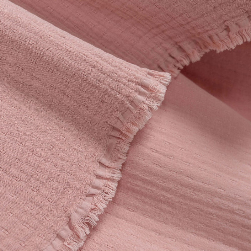 Portuguese Signo Cotton Gauze Throw - Rose