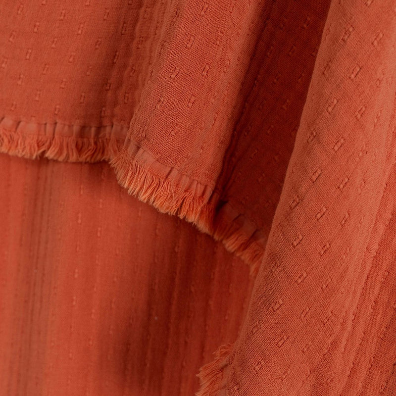 Portuguese Signo Cotton Gauze Throw - Clay