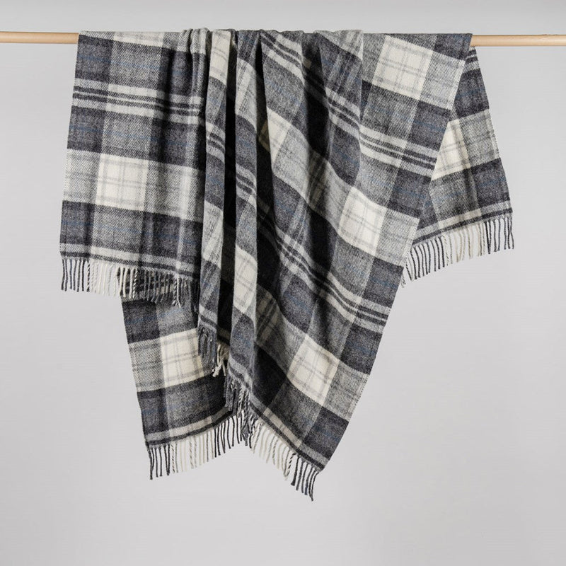Tartan NZ Wool Throw - Cottage Grey