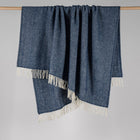 Fishbone NZ Wool Throw - Navy