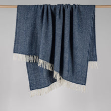 Fishbone NZ Wool Throw - Navy