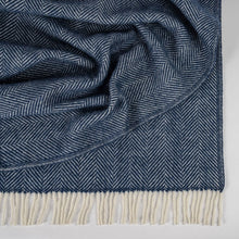 Fishbone NZ Wool Throw - Navy