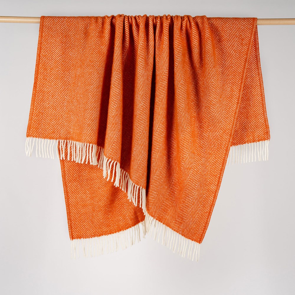 Fishbone NZ Wool Throw - Cinnamon