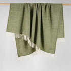 Fishbone NZ Wool Throw - Olive