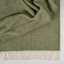 Fishbone NZ Wool Throw - Olive