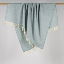 Fishbone NZ Wool Throw - Duck Egg
