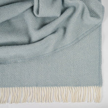 Fishbone NZ Wool Throw - Duck Egg