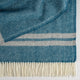 Fishbone NZ Wool Throw - Teal/Grey Stripe