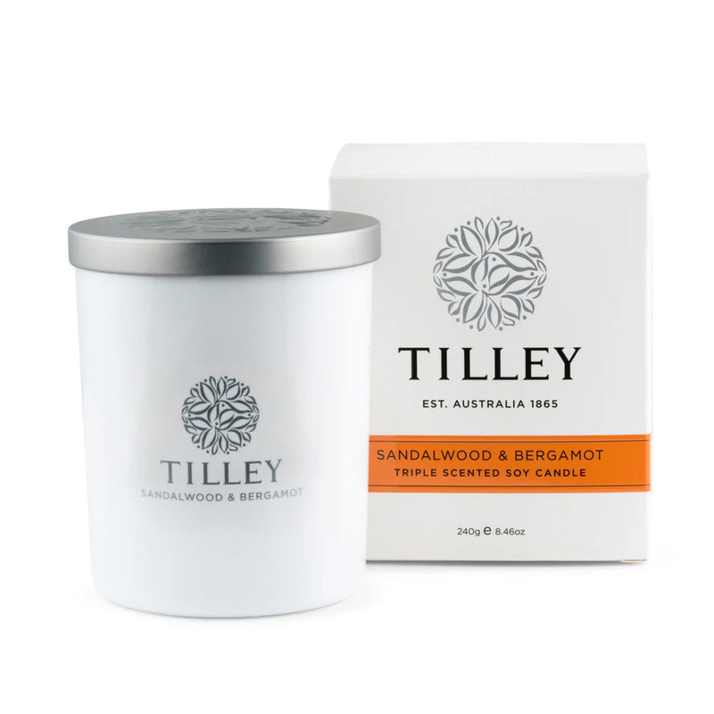 Tilley Sandalwood & Bergamot Soy Candle 240g / 45 Hour