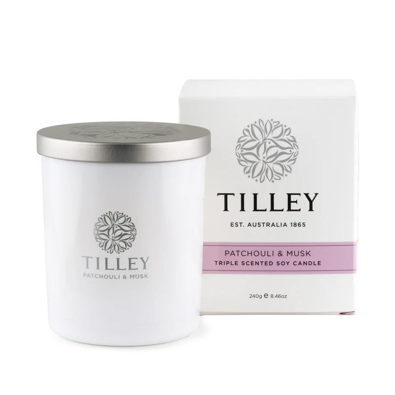 Tilley Patchouli Musk Soy Candle 240g / 45 Hour
