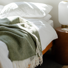 Fishbone NZ Wool Throw - Olive