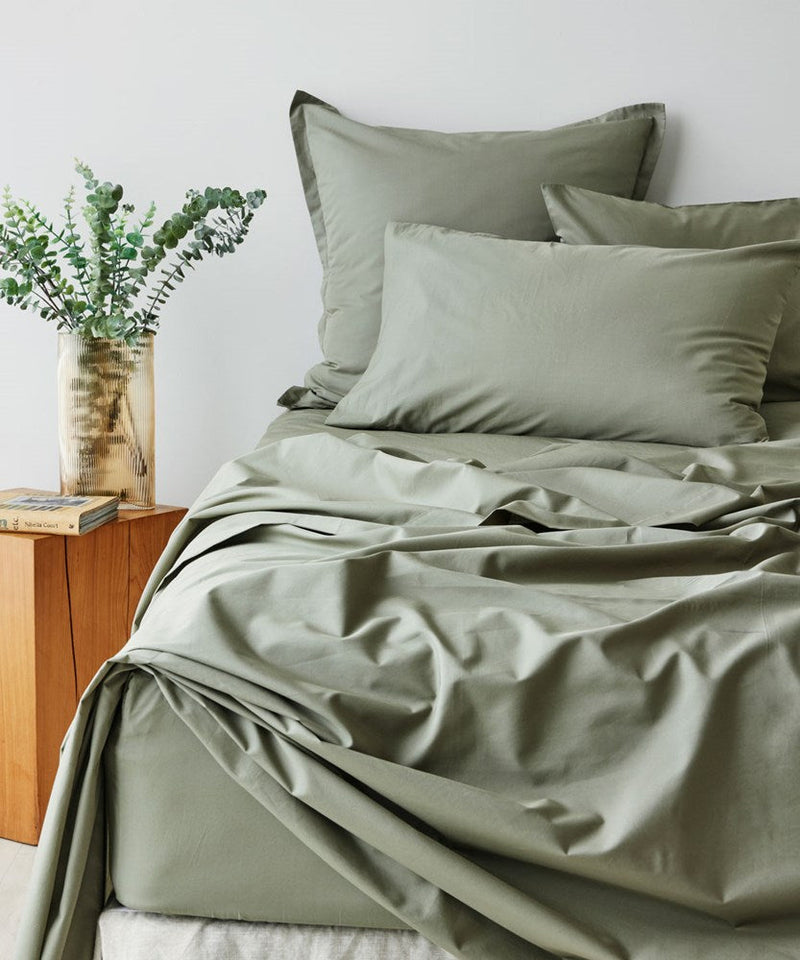 Fresh Cotton Percale Pillowcase - Cedar