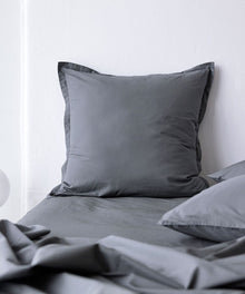 Fresh Cotton Percale European Pillowcase - Steel